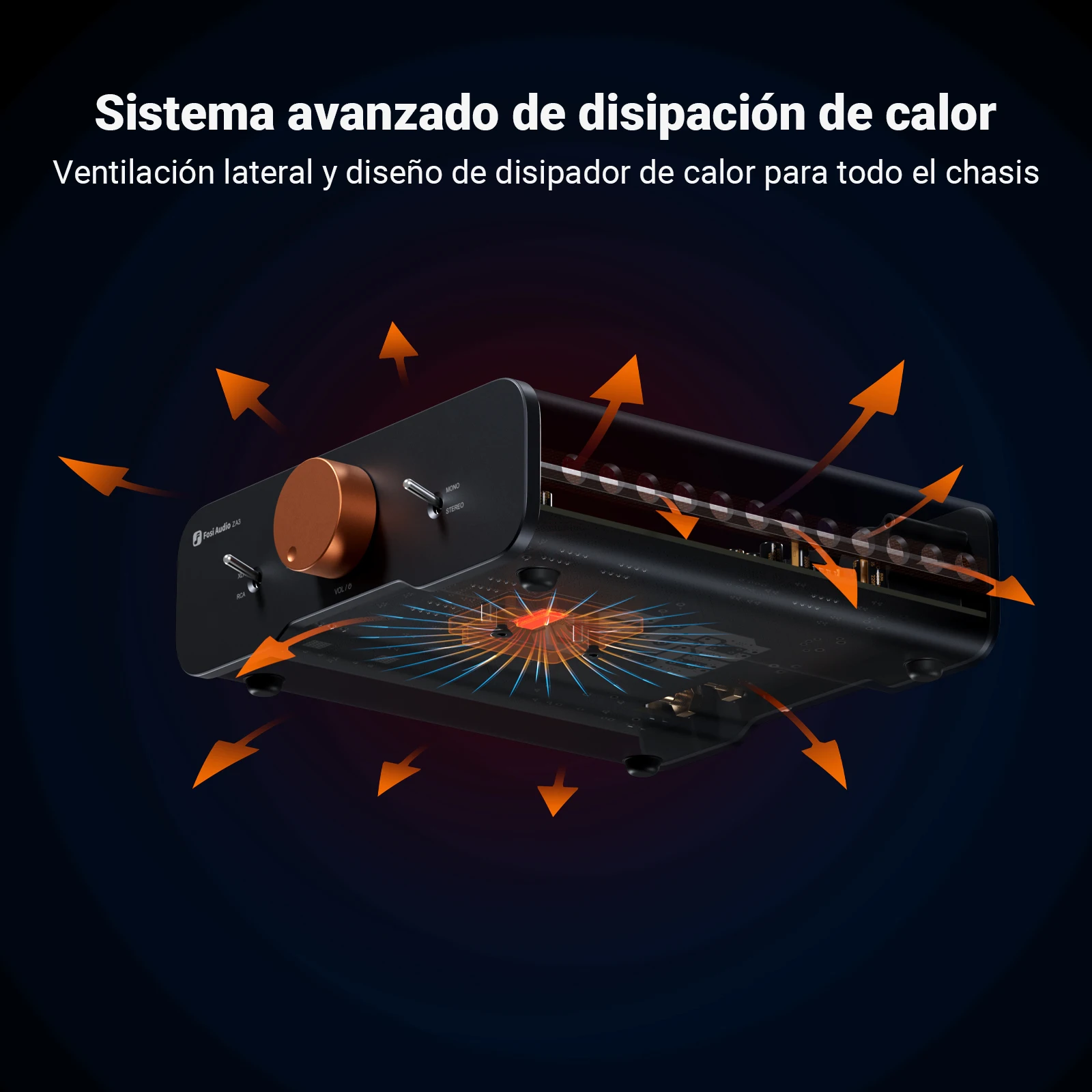 Amplificador de Potencia Estéreo Fosi Audio ZA3 TPA3255 Clase D HiFi para Altavoces de Estantería Pasivos con Entrada XLR/RCA/Balanceada