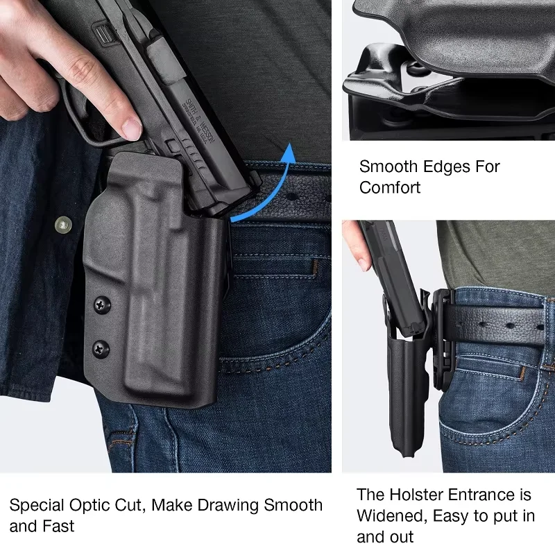 Apto para CZ Shadow 2, 9 mm (9x19), funda OWB Kydex con corte óptico mano derecha/izquierda disponible
