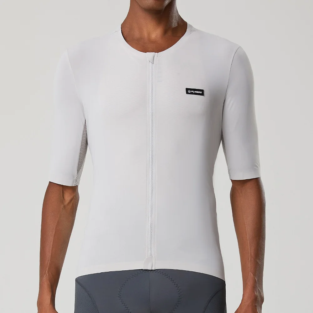 YKYWBIKE-Camiseta de manga corta para ciclismo, camisa YKK con cremallera, tela Coldback UPF 50 +, Verano
