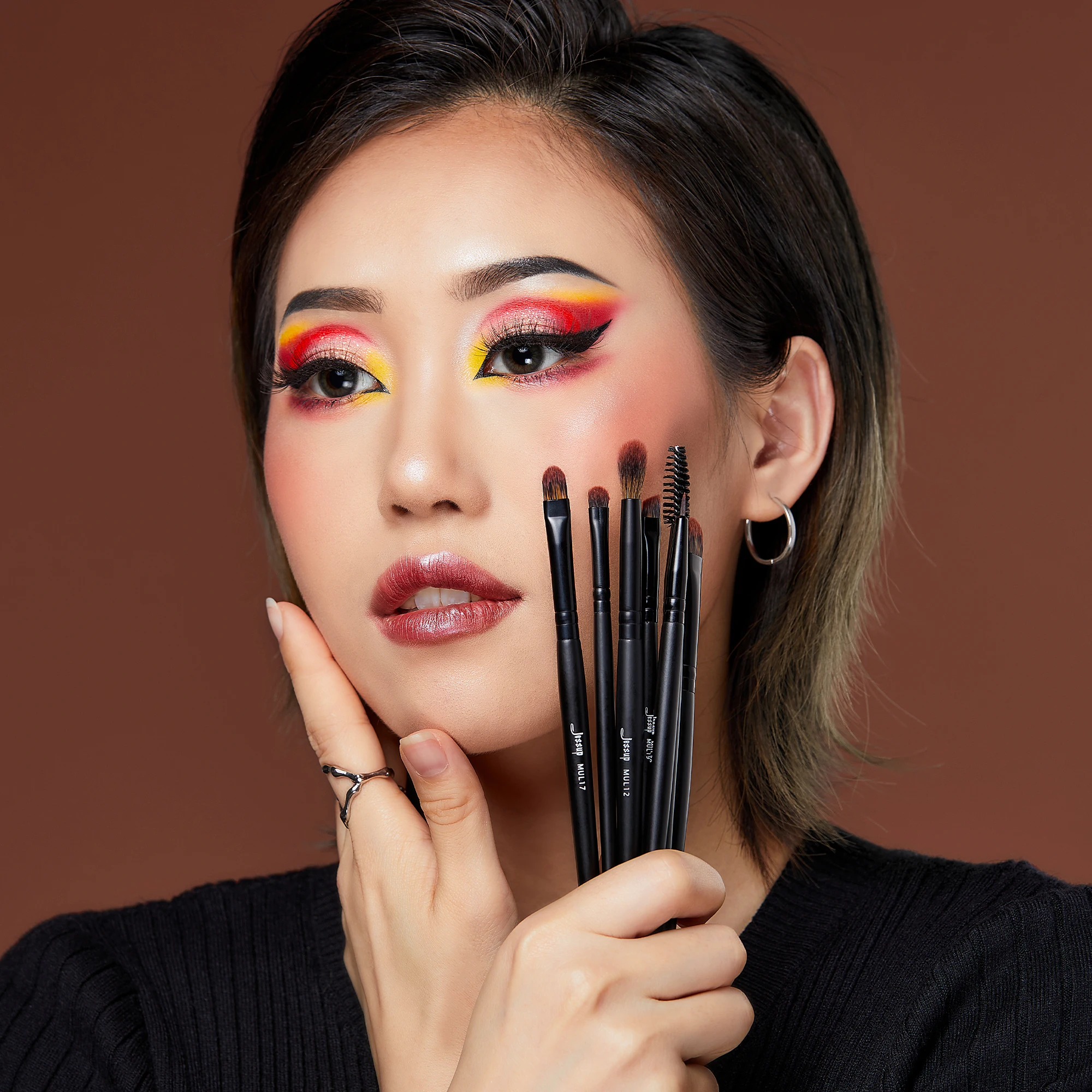 Juego de brochas para ojos Jessup, 16 brochas de maquillaje, brocha sintética de precisión para cejas, sombra de ojos, corrector, delineador de ojos T272