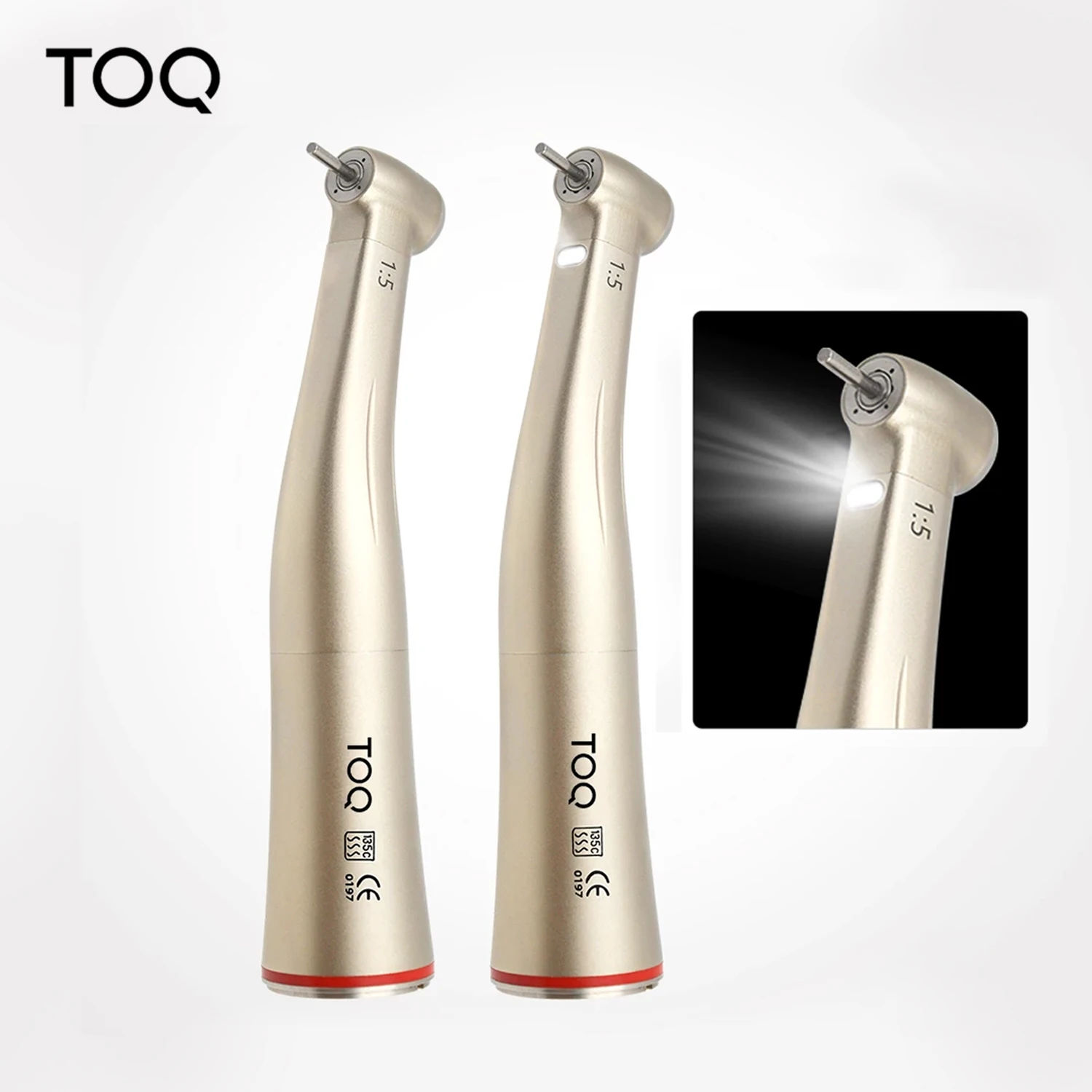 Equipo Dental: Contra-ángulo con Anillo Rojo 1:5 con Luz y Botón de Presión, Proveedor Médico