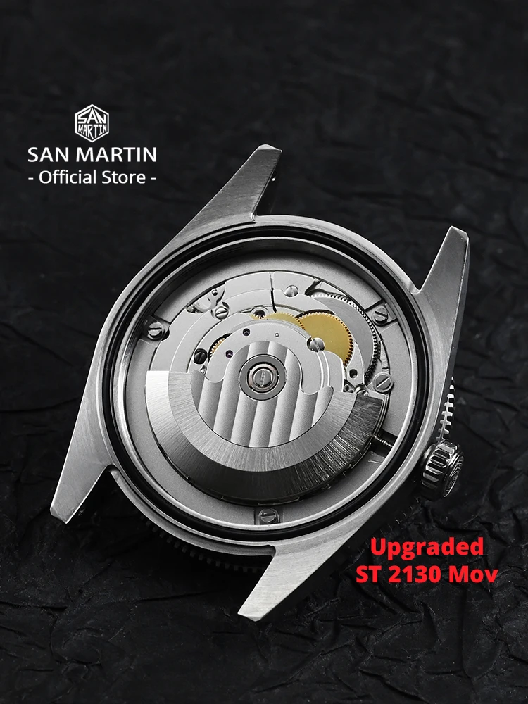 Reloj de Buceo San Martin Nuevo y Mejorado de 37 mm BB54 Vintage para Hombre, ST2130 Automático Mecánico, Zafiro Luminoso, Resistente al Agua 200 m SN0138