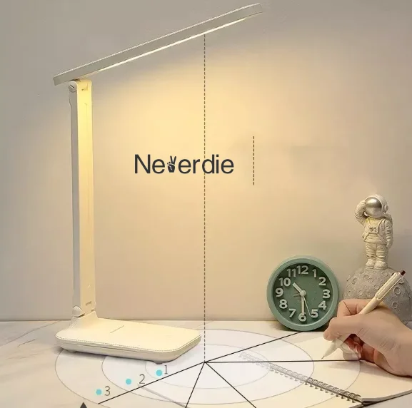 Lámpara de lectura legible táctil ajustable de 16 LED con 3 modos para cama lateral/mesa/estudio-Neverdie