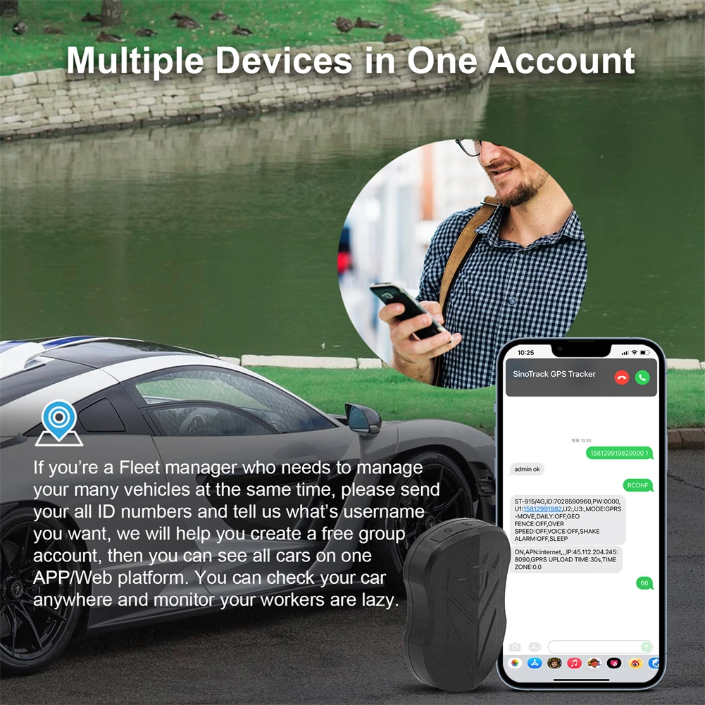 SinoTrack 4G 5000/10000 mAh ST-905/ST-915 GPS resistente al agua rastreador de vehículos imán batería de Larga modo de reposo aplicación de posición en tiempo Real