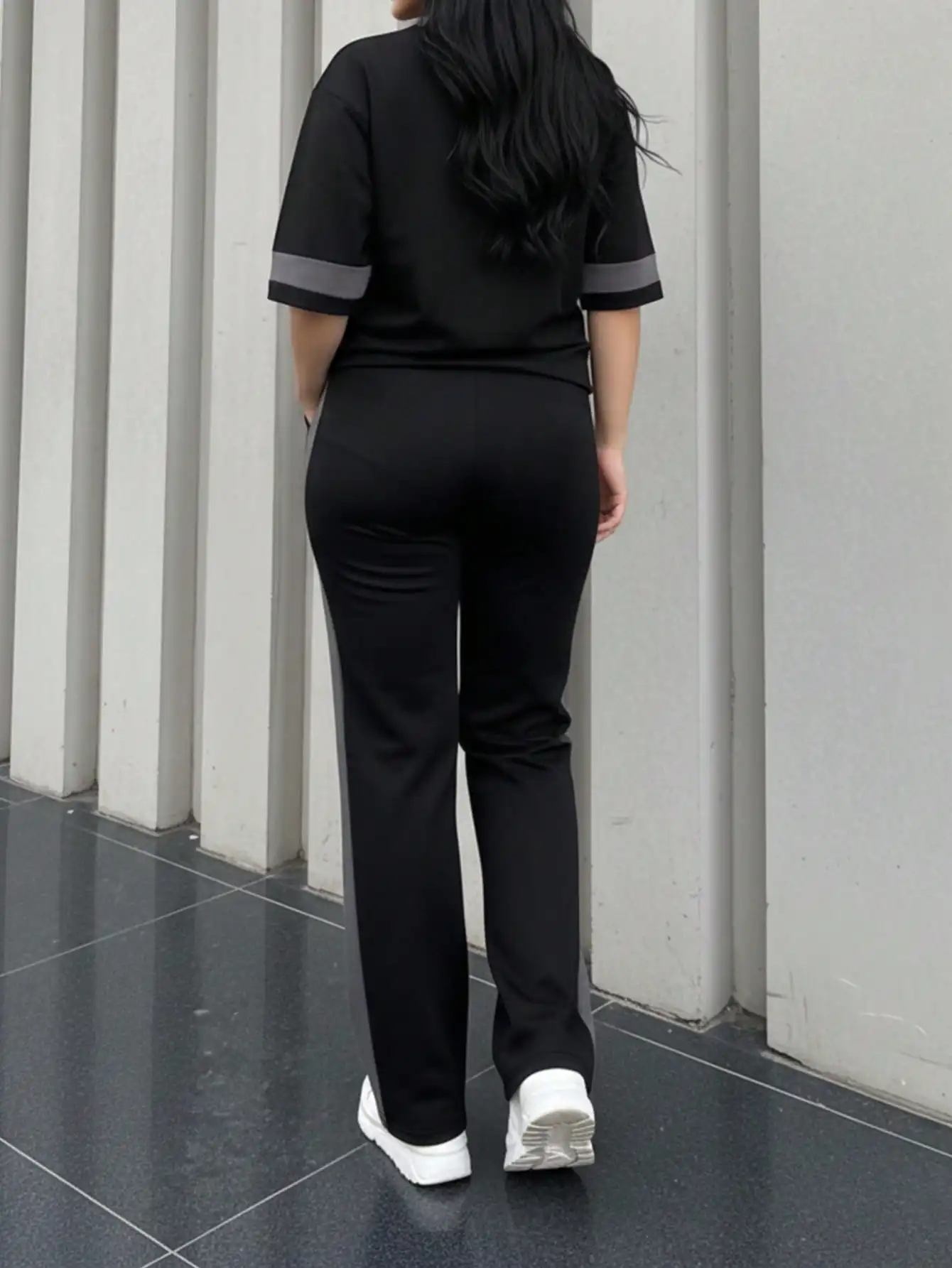 Conjunto de Dos Piezas para Mujer, Primavera/Verano, Camiseta de Cuello Redondo y Manga Corta, Pantalones Largos Holgados con Cintura Elástica, Estilo Casual Diario
