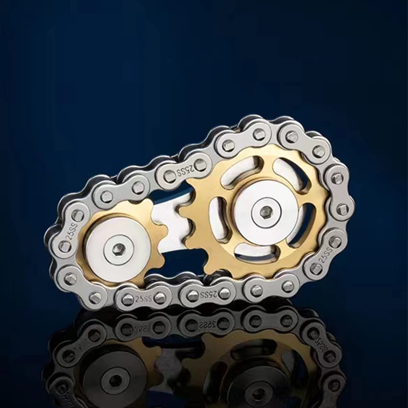Spinner de mano de Metal, engranaje de cadena, Spinner de Metal, juguetes EDC para adultos, herramienta de enfoque para TDAH, juguetes para aliviar el estrés en la oficina