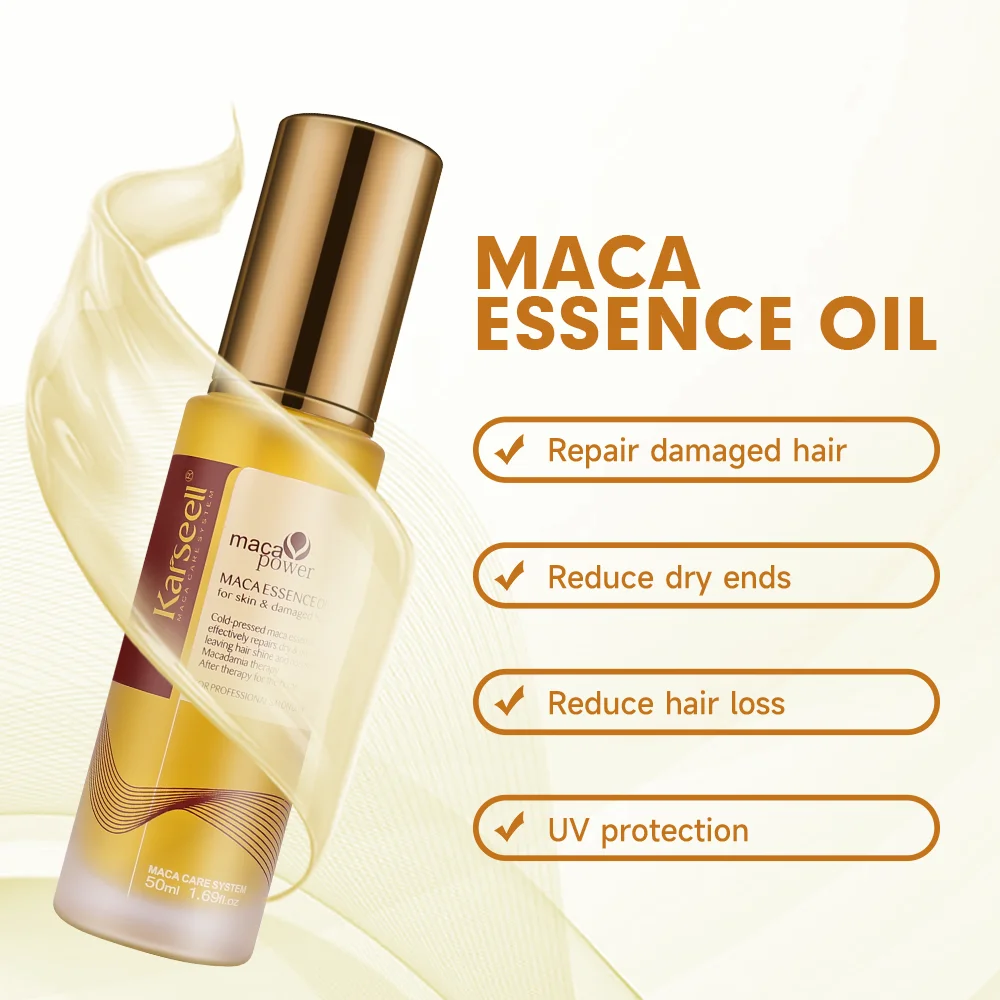 Karseell 50ml aceite de argán marroquí para la curación del cabello aceite de argán prensado en frío sin peso suero para el cabello seco y dañado