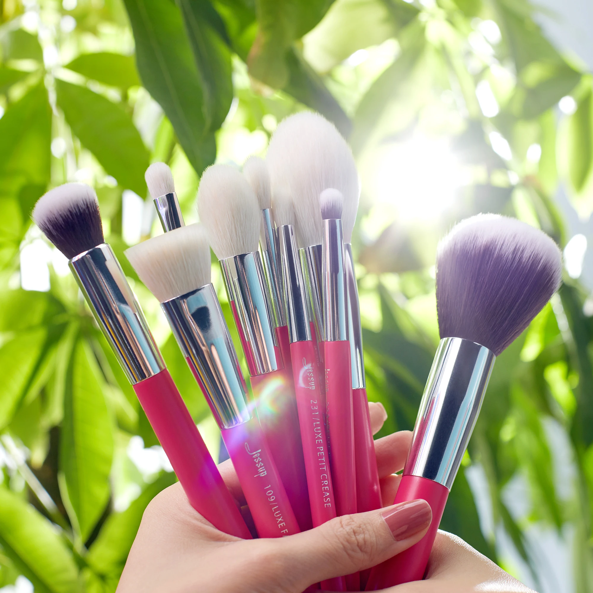 Jessup-Juego de brochas de maquillaje, 25 uds., brocha de maquillaje profesional, base en polvo sintético Natural, sombra de ojos para mezclar T195