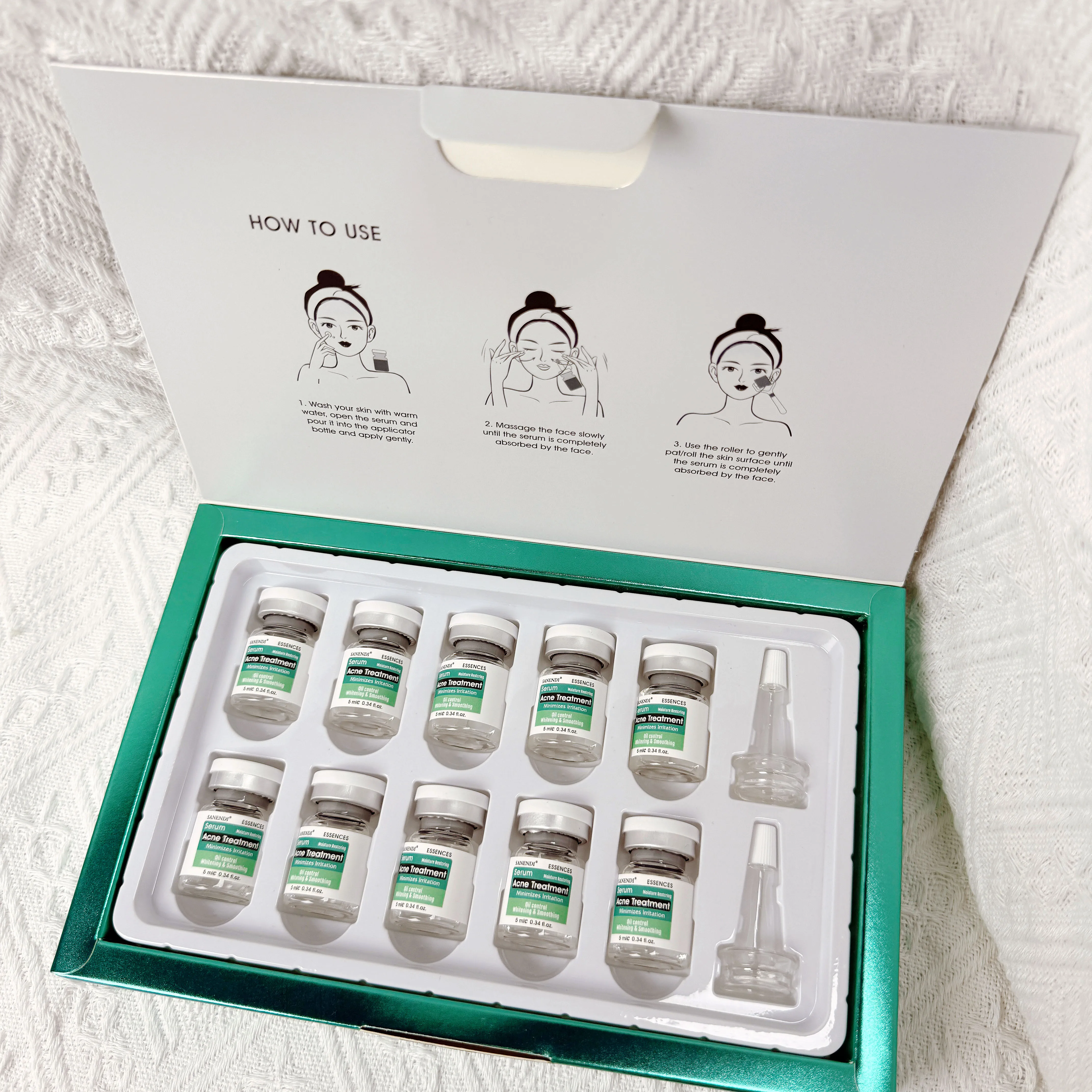 Producto coreano para el cuidado de la piel, serie Sanendi AQUA, esencia VC, juego de cuidado Facial hidratante y nutritivo calmante, 5ml x 10