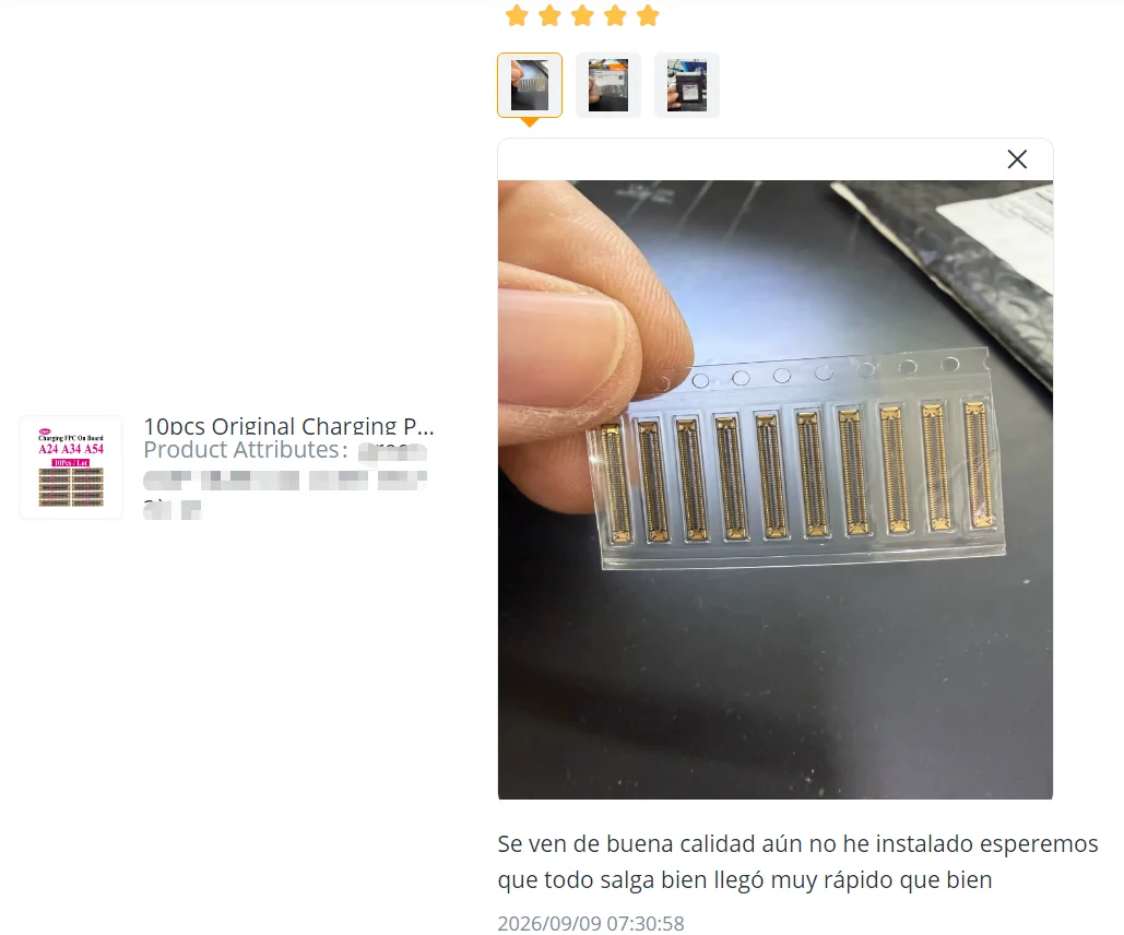 10 piezas de conector FPC original para puerto de carga de Samsung A04 A05 A14 A15 A24 A25 A34 A35 A52 A53 A54 A55, clip flexible para placa base