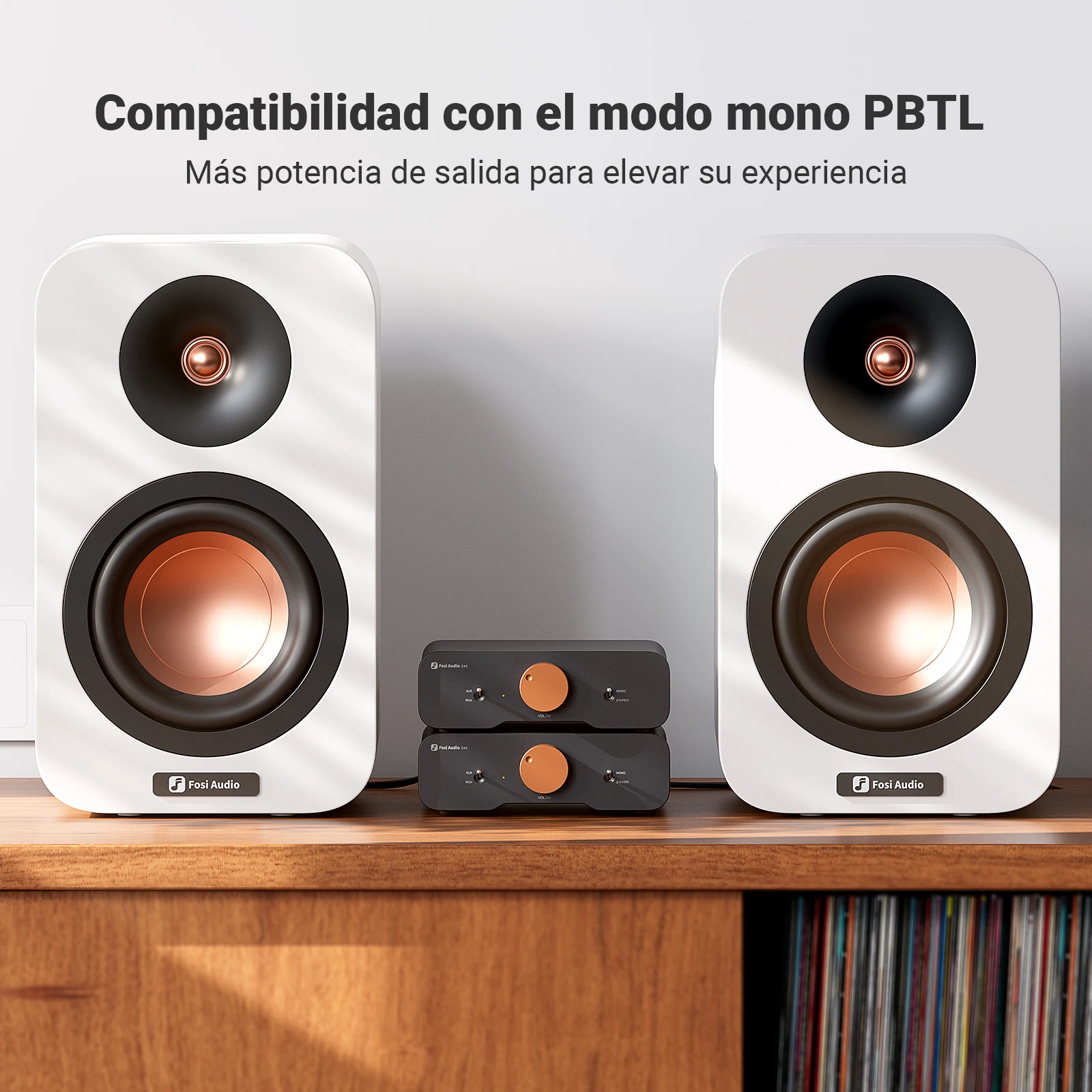 Amplificador de Potencia Estéreo Fosi Audio ZA3 TPA3255 Clase D HiFi para Altavoces de Estantería Pasivos con Entrada XLR/RCA/Balanceada