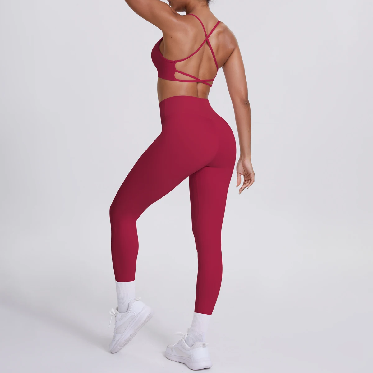 Traje de Yoga, conjunto deportivo para gimnasio, Sujetador deportivo sin costuras de alto impacto, pantalones ajustados de cintura alta y caderas para glúteos de melocotón, ropa deportiva para mujer