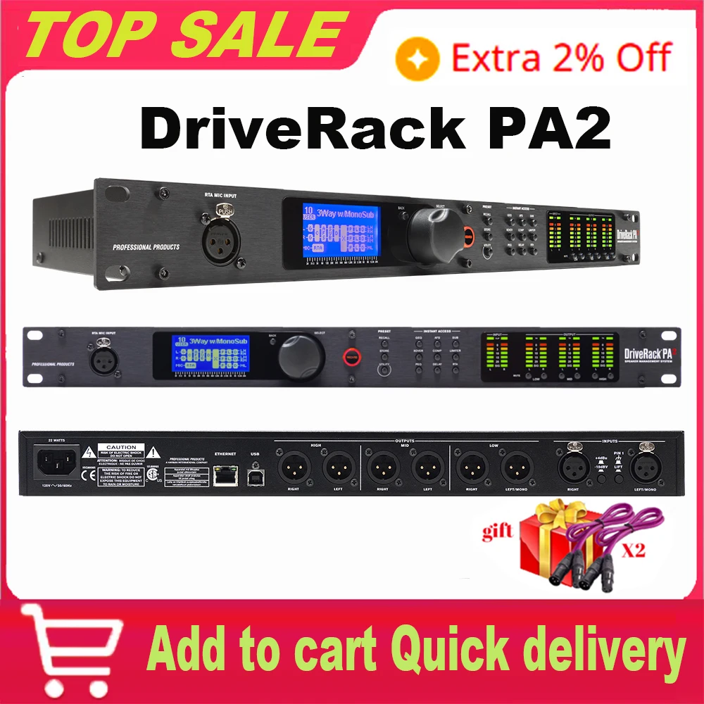 DriveRack PA2 2 entradas 6 salidas procesador de Audio Digital Software Original equipo de Audio profesional sistema de altavoces