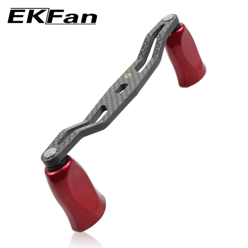 EKfan-mango de carrete de pesca de fibra de carbono, perilla de Gel de sílice, traje para DAI & SHI, carrete de Baitcasting, accesorio de pesca, 120MM
