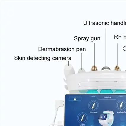Dispositivo Facial 7 en 1 para el Cuidado de la Piel, Rejuvenecimiento Ultrasónico, Dermoabrasión, Oxígeno Hiperbárico, Limpieza Profunda y Depilación