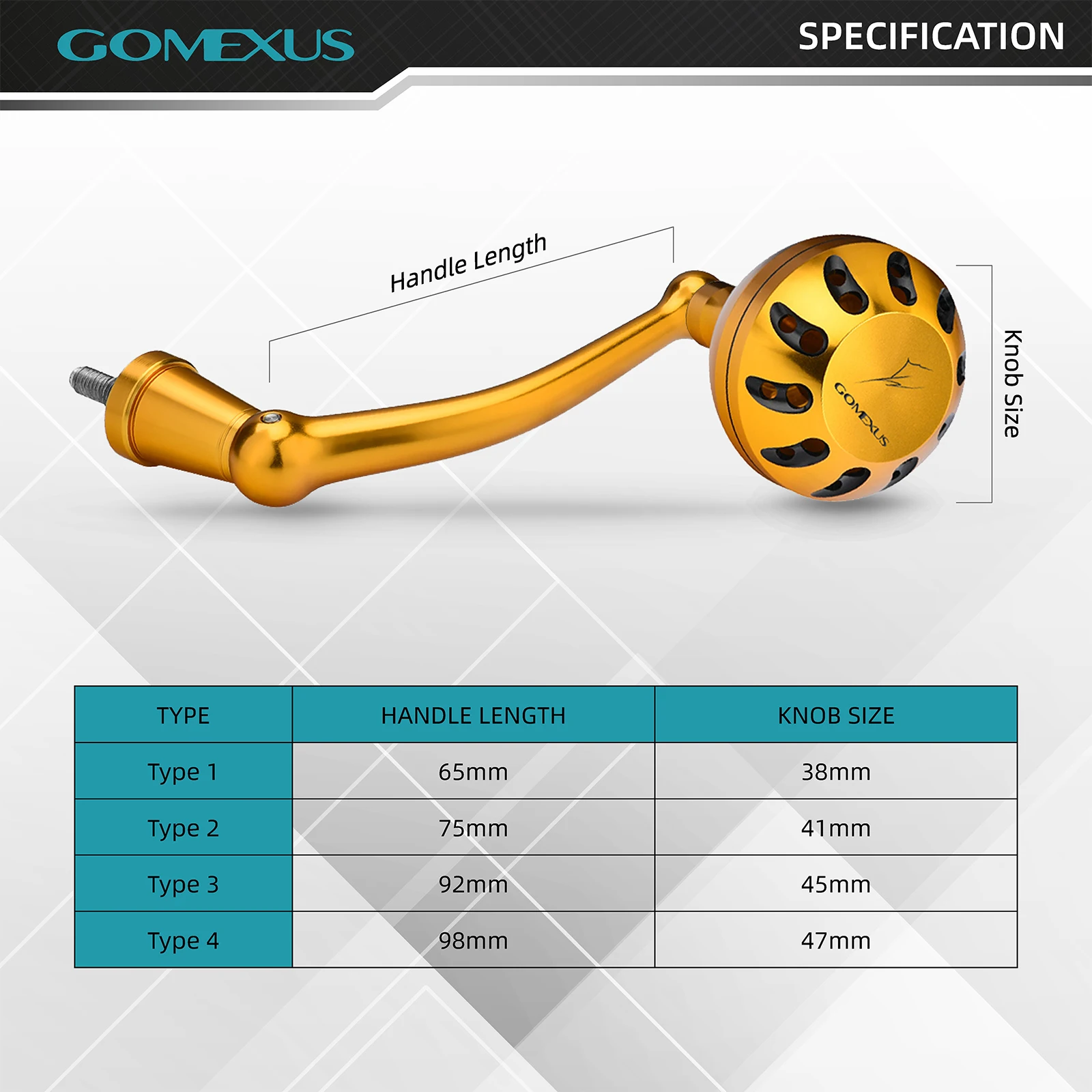 Carrete de Pesca Giratorio Gomexus Penn Handle Spinfisher Battle Slammer Fierce Conflict Pursuit 65-98mm