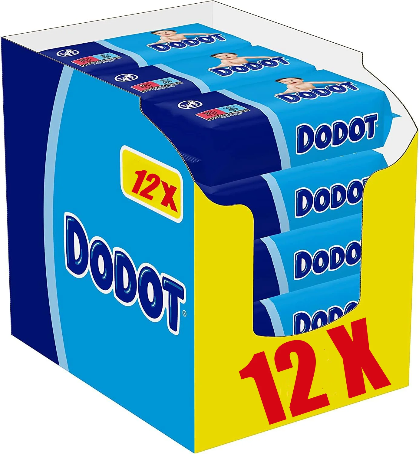 Dodot Toallitas para Bebé, 624 Toallitas, 12 Paquetes (12x52), Limpieza e Hidratación en Cada Pasada