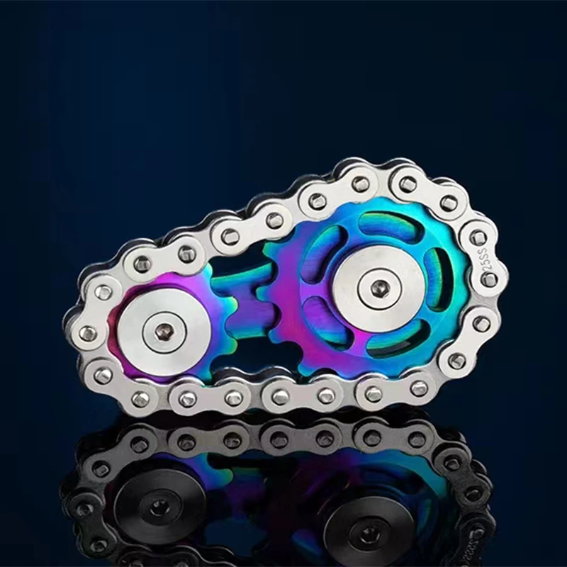 Spinner de mano de Metal, engranaje de cadena, Spinner de Metal, juguetes EDC para adultos, herramienta de enfoque para TDAH, juguetes para aliviar el estrés en la oficina