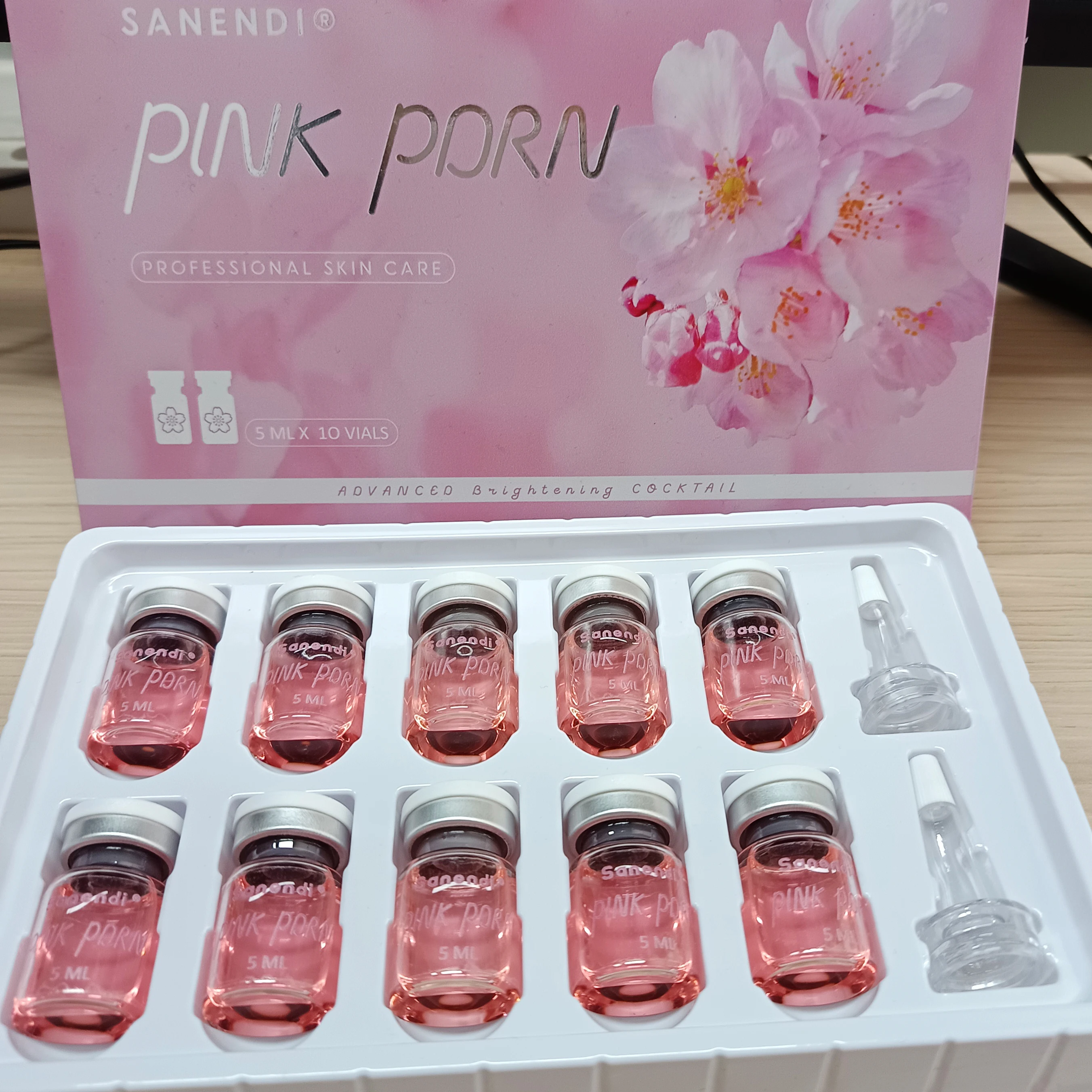 SANENDI 2026 - Sérum Rosa PDRN, Cóctel Facial, Esencia Hidratante, Solución Líquida, Cuidado de la Piel Coreano, Glow Recipe, 5ml*10 viales