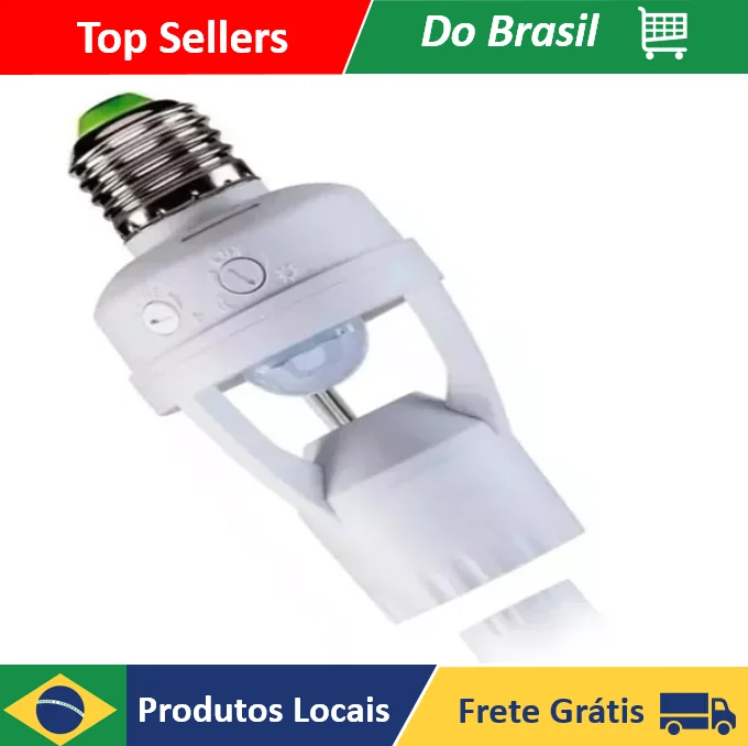 Sensor de presencia con fotocélula para lámpara de enchufe E27