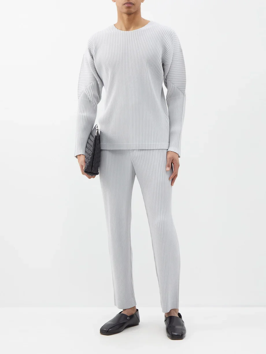 Pantalones plisados Miyake para hombre, pantalones rectos holgados, pantalones casuales de moda, pantalones plisados Miyake de estilo japonés