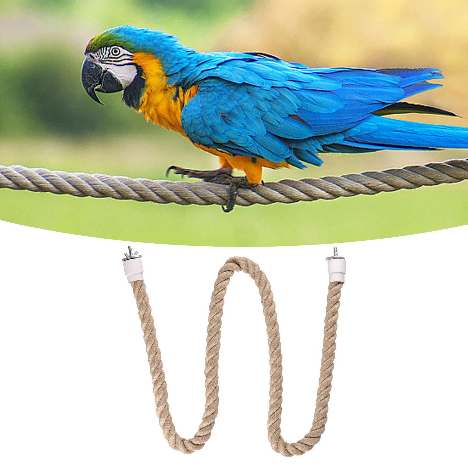 Soporte de percha para pájaros, suministros para pájaros, juguete elástico para pájaros, cuerda de escalada para loros, periquitos, piñones, Color primario
