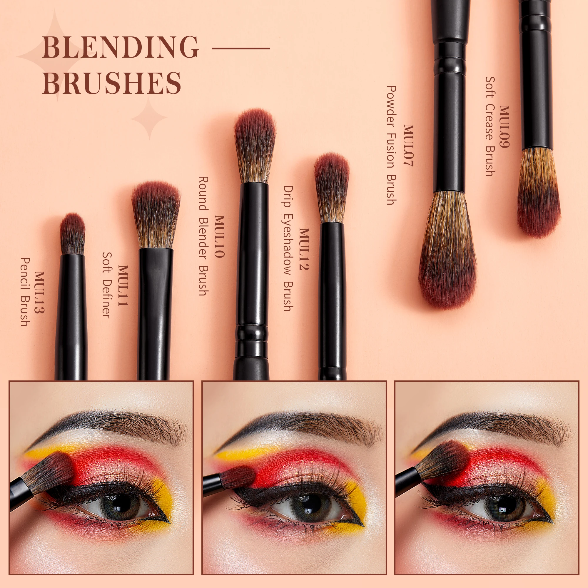 Juego de brochas para ojos Jessup, 16 brochas de maquillaje, brocha sintética de precisión para cejas, sombra de ojos, corrector, delineador de ojos T272