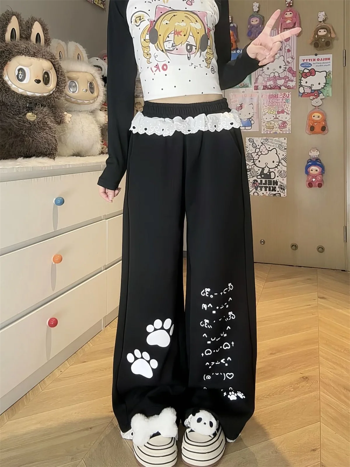 Pantalones Cargo negros a cuadros para mujer, pantalones Punk informales, lápiz gótico, pantalones geniales Harajuku, pantalones holgados de moda Hip Hop para chica para mujer