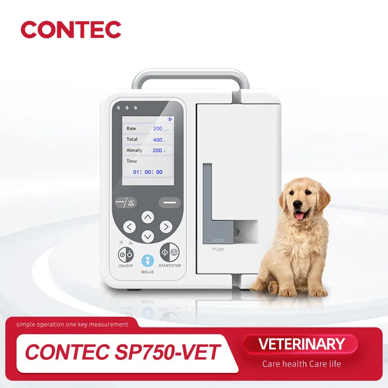 CONTEC-bomba de infusión veterinaria, Control de fluido estándar IV con alarma, SP750, clínica hospitalaria, uso preciso