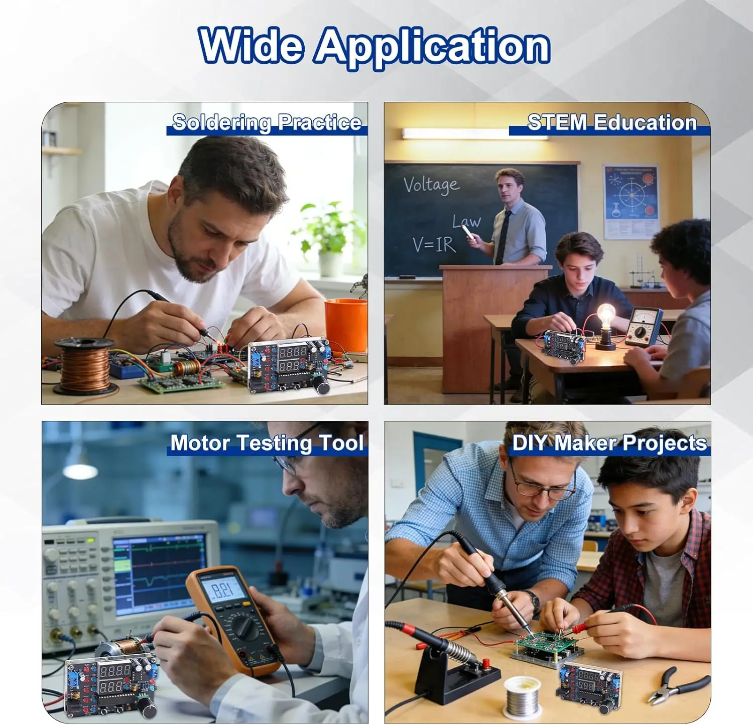 Kit de Práctica de Soldadura para Controlador de Velocidad de Motor DC Programable, Módulo de Control de Motor DIY con Temporizador de Avance/Retroceso y Modos de Bucle