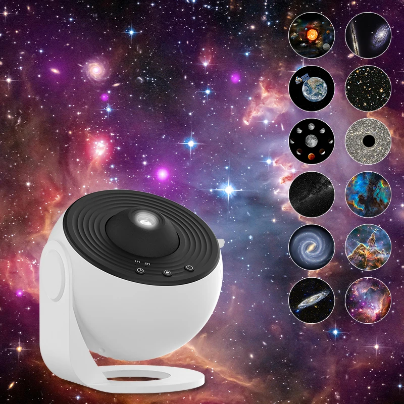 Proyector de galaxia de luz nocturna Proyector de cielo estrellado 360 °   Lámpara planetaria giratoria para dormitorio de niños, regalo del Día de San Valentín, decoración de boda