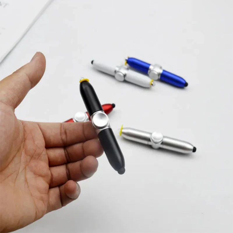 Bolígrafos giroscopio multifunción, juguete de descompresión, giroscopio giratorio, luz, bolígrafo de juguete con alivio del estrés, Led, bola de dedo para adultos