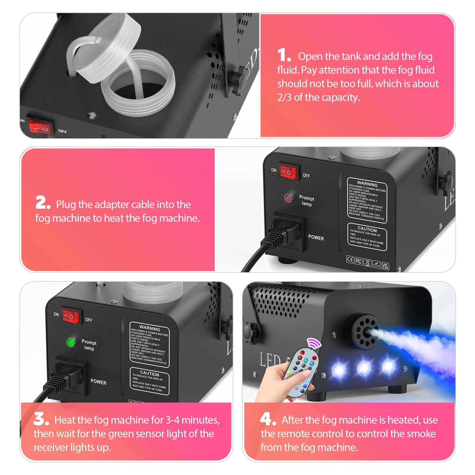 LeLeght-máquina de humo LED RGB de 500W, eyector de nebulizador remoto LED para discoteca, DJ, espectáculo, efectos de luz de escenario de boda, máquina de niebla