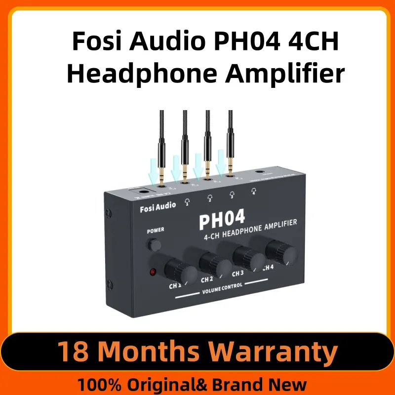Fosi Audio PH04 4CH amplificador de auriculares amplificador de Audio estéreo de Metal preamplificador divisor de auriculares portátil ultracompacto para estudio