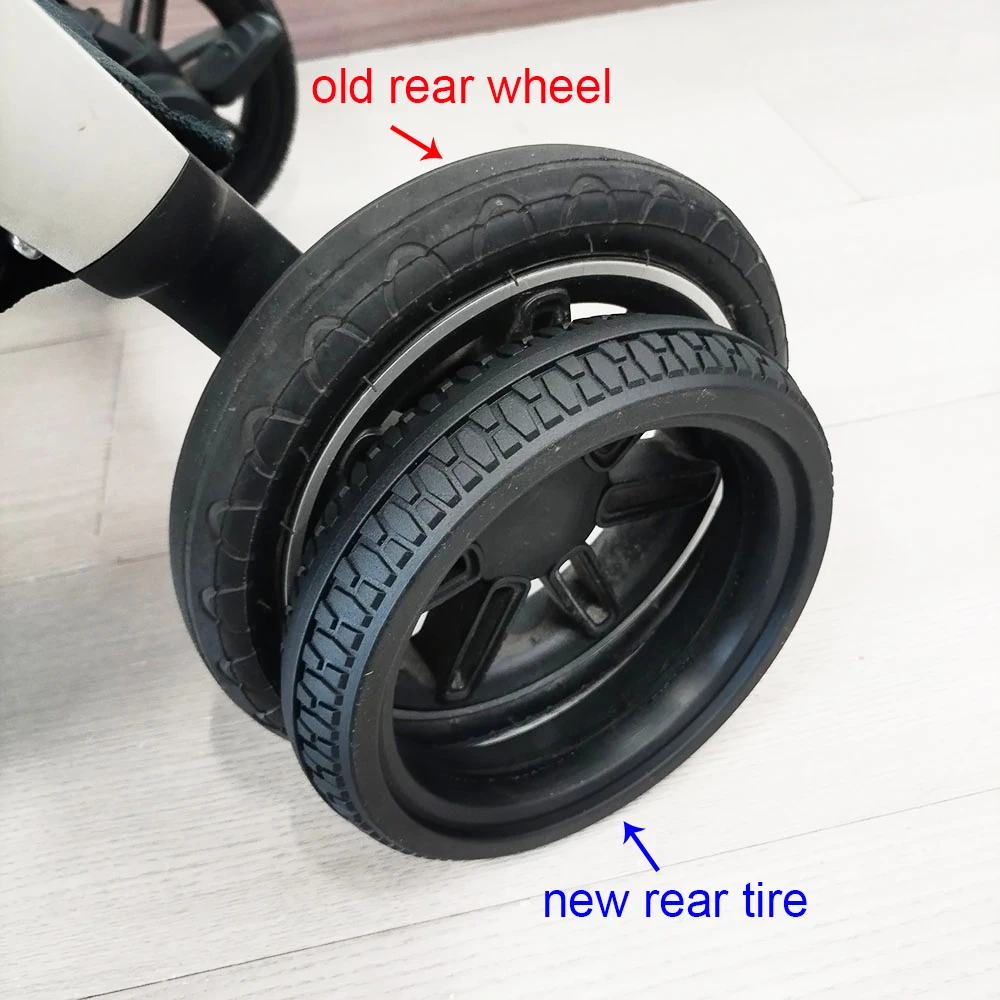 Neumático de buggy personalizado para rueda delantera o trasera Triv, cubierta de neumático sin cámara de PU con banda de rodadura, accesorios compatibles con cochecitos de bebé DIY