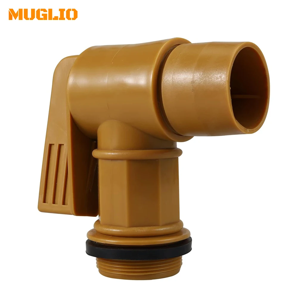 Grifo de barril de plástico, grifo de tambor de 2 pulgadas con junta EPDM para tambor de 55 galones, grifo de barril de repuesto blanco de MUGLIO