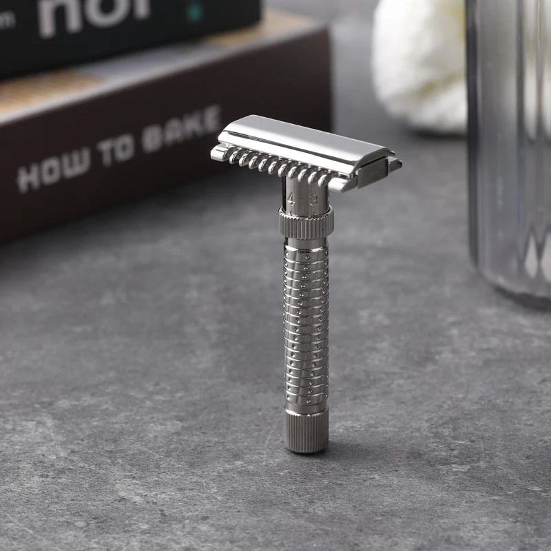 Afeitadora de seguridad ajustable para hombre Yaqi Ultima Open Comb de acero inoxidable