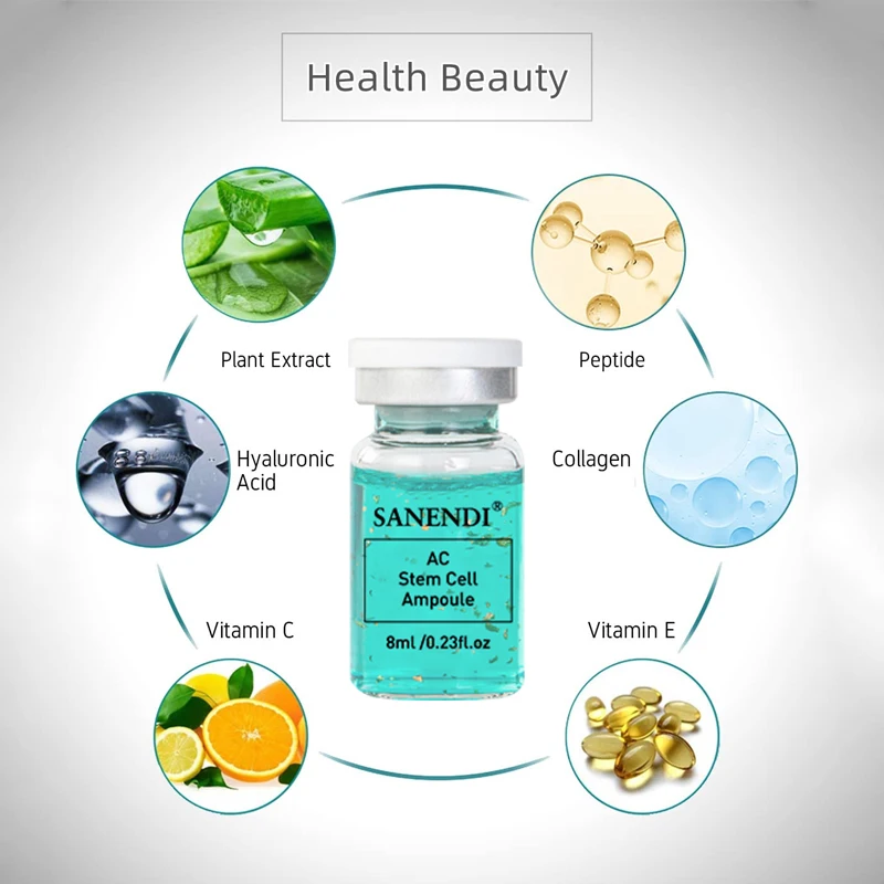 Suero de Ácido Hialurónico con ADN de Salmón AQUA Sanendi, Péptidos, Vitamina C, Ampolla VE, Esencia Hidratante y Suavizante, Belleza, Cuidado de la Piel Coreano