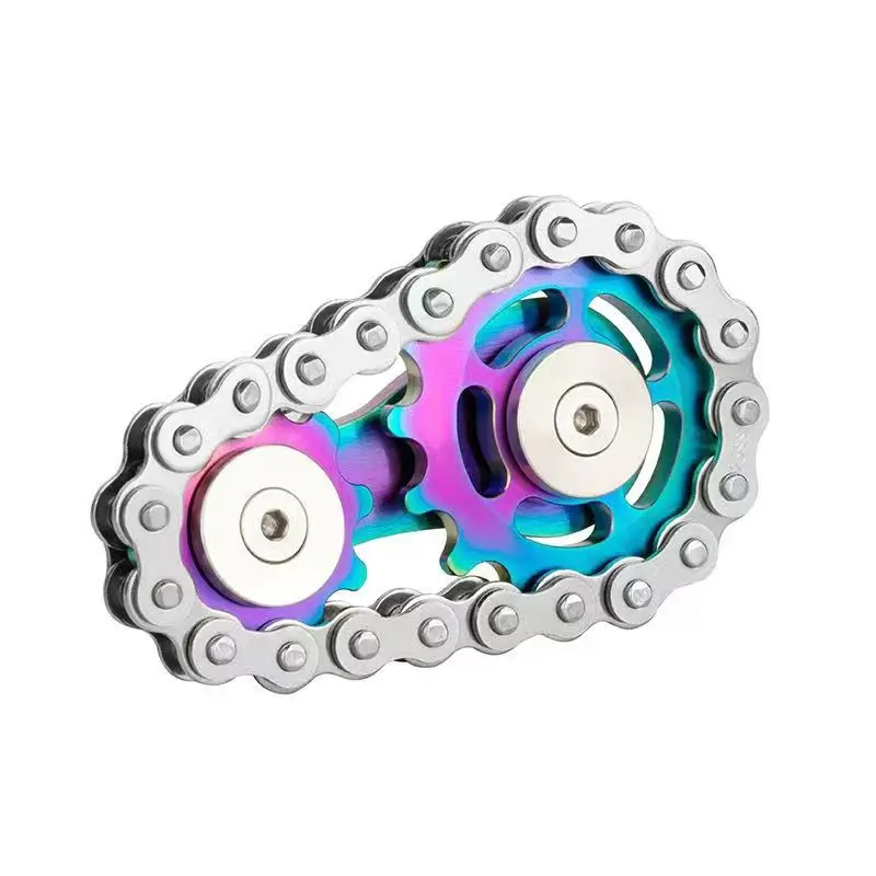 Spinner de mano de Metal, engranaje de cadena, Spinner de Metal, juguetes EDC para adultos, herramienta de enfoque para TDAH, juguetes para aliviar el estrés en la oficina