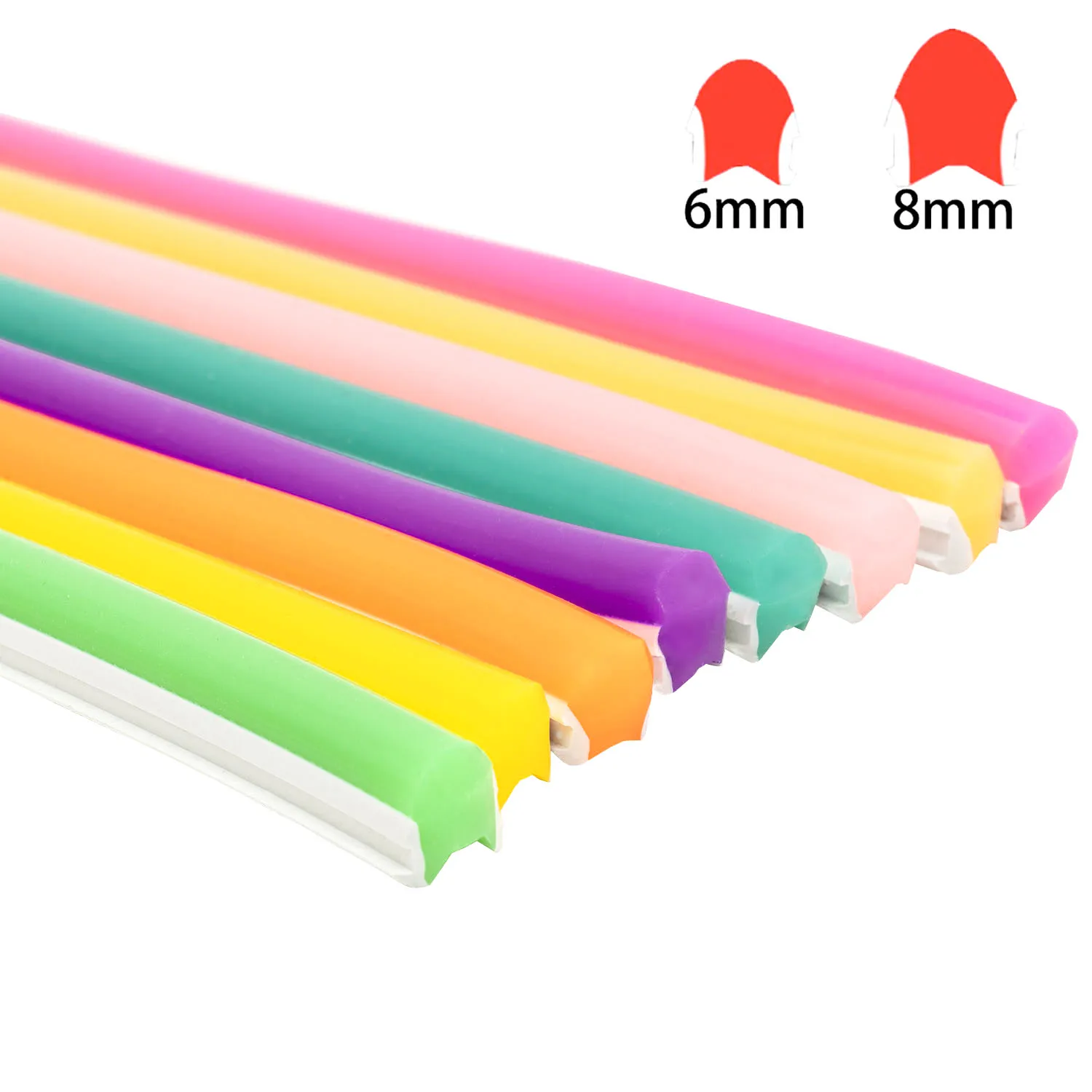 Tubo de tira de neón de silicona, 0,5-10m, 6mm, 8mm, Flexible, separado, recién Flexible para bricolaje, letrero de neón LED, resistente al agua IP67