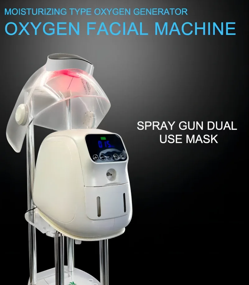 Máquina de Terapia de Oxígeno O2toderm, Equipo Facial de Oxígeno de Alto Flujo con Domo LED, Superventas