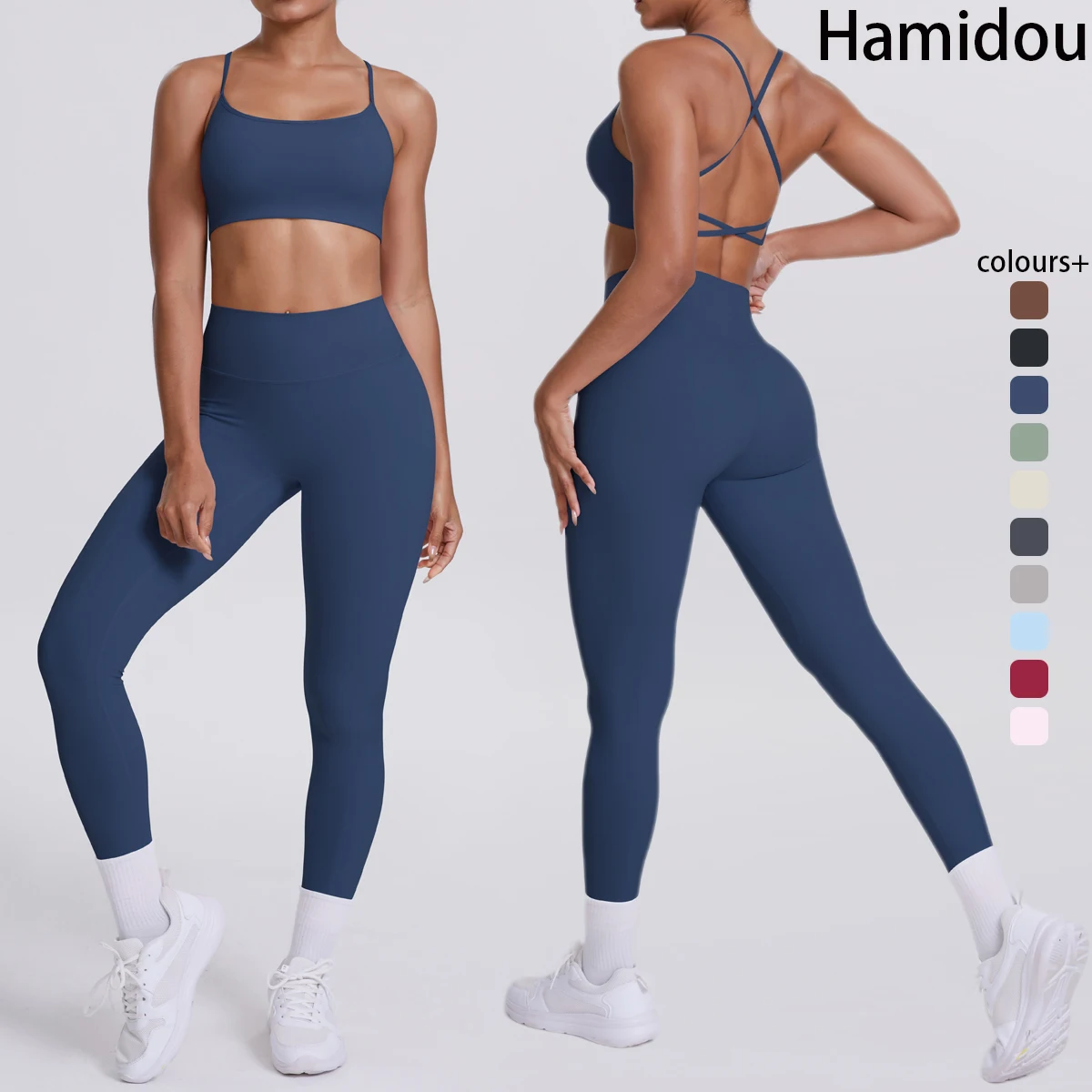 Traje de Yoga, conjunto deportivo para gimnasio, Sujetador deportivo sin costuras de alto impacto, pantalones ajustados de cintura alta y caderas para glúteos de melocotón, ropa deportiva para mujer