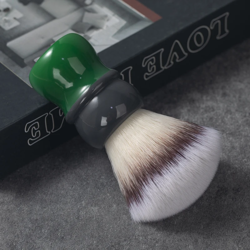YAQI Mocha(Matcha) Brocha de Afeitar Húmeda para Hombre con Nudo de Pelo Sintético de Alta Resolución