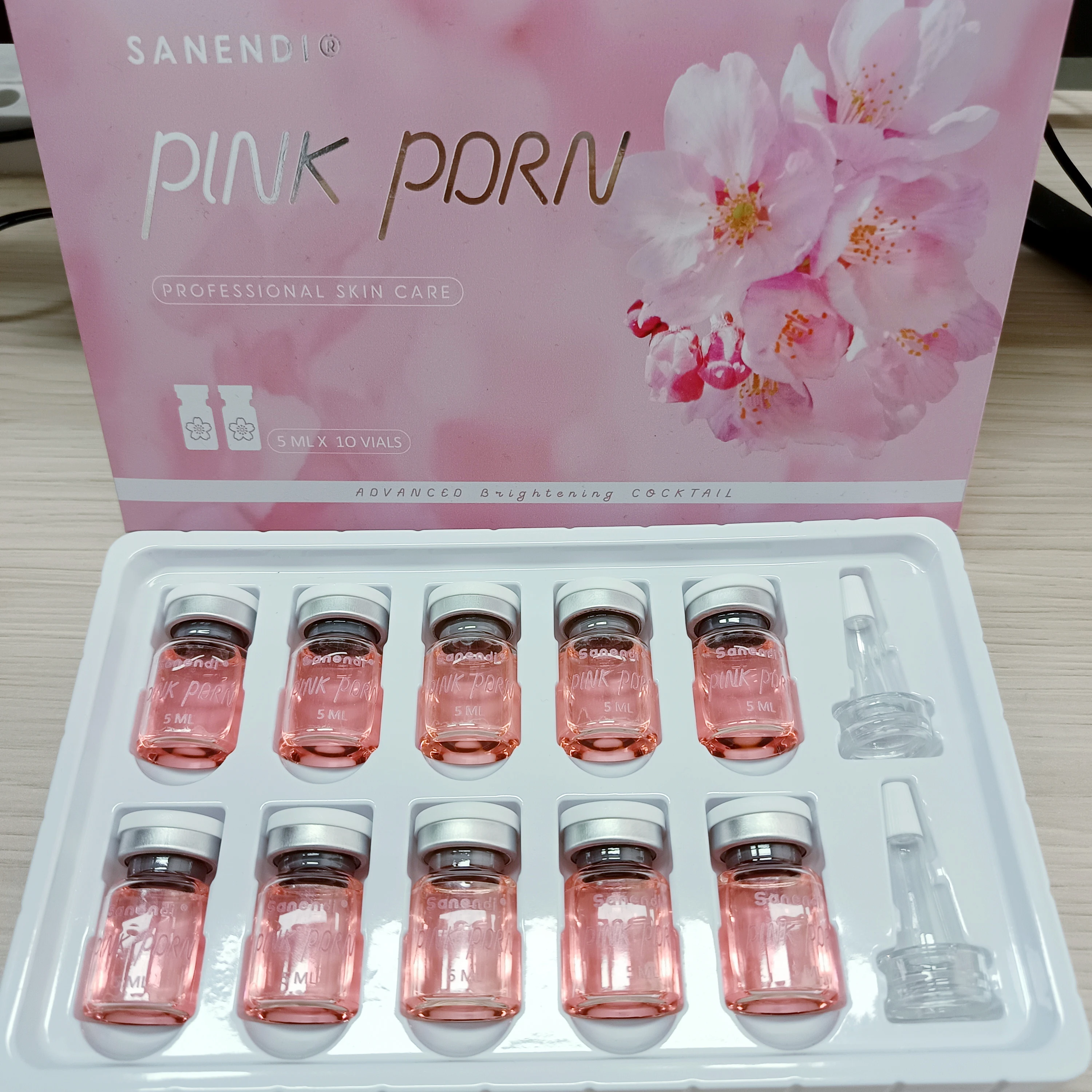 SANENDI 2026 - Sérum Rosa PDRN, Cóctel Facial, Esencia Hidratante, Solución Líquida, Cuidado de la Piel Coreano, Glow Recipe, 5ml*10 viales