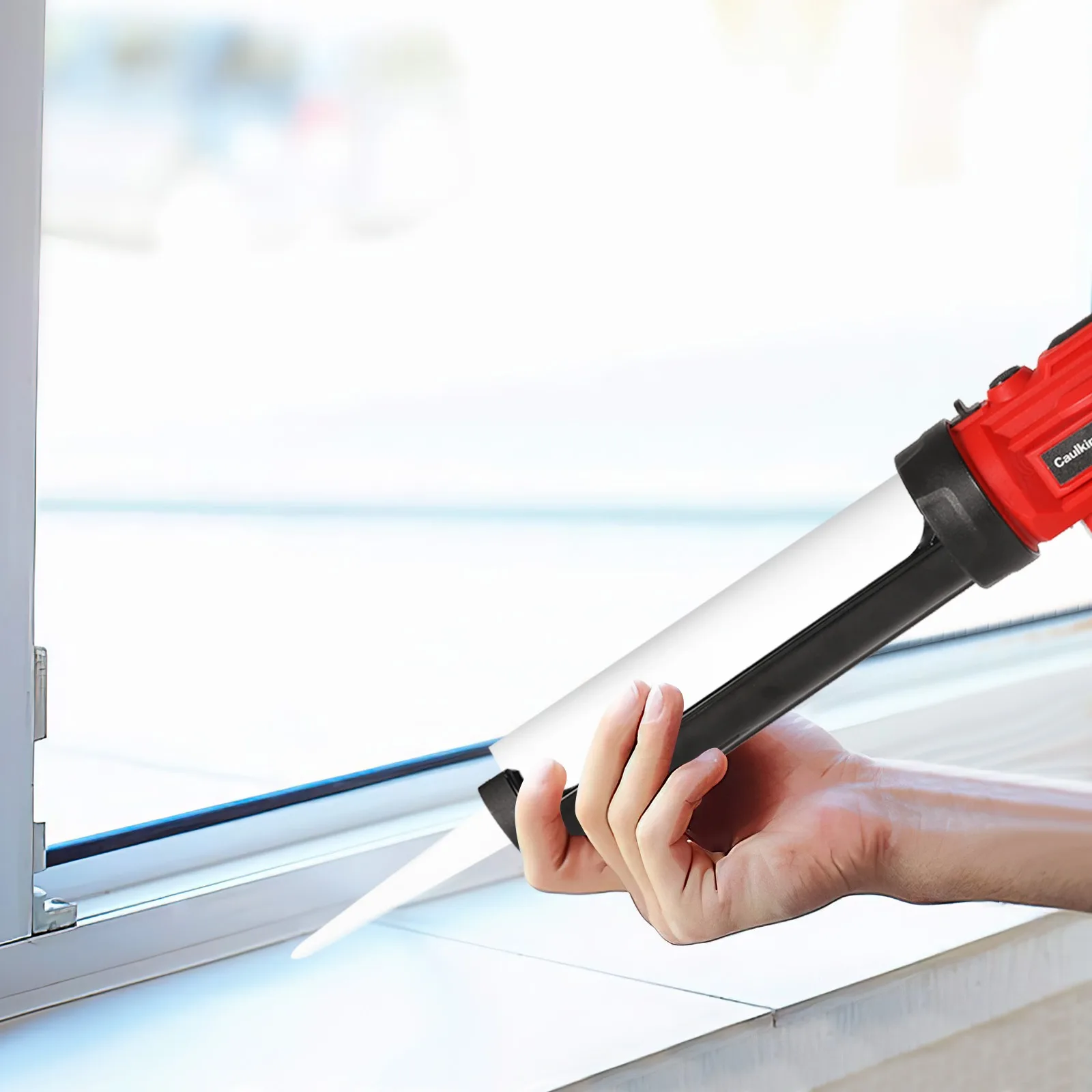 Pistola de calafateo inalámbrica de 18V/20V, 4 velocidades variables, reverso automático, antigoteo, luz de trabajo LED de 450LM, compatible con Makita BL1815 BL1860, pistola selladora de 300ml/10oz para sellado de ventanas y paredes
