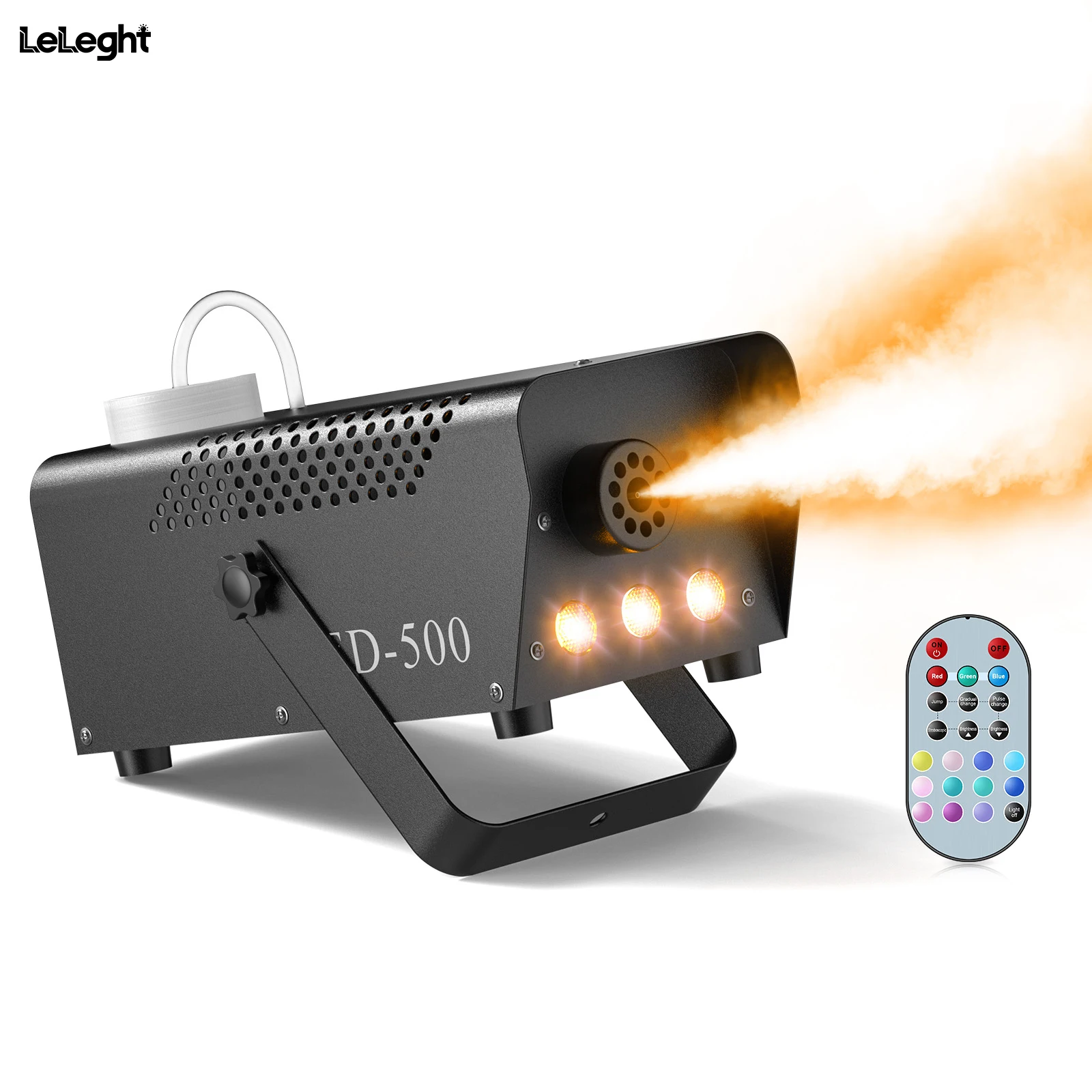 LeLeght-máquina de humo LED RGB de 500W, eyector de nebulizador remoto LED para discoteca, DJ, espectáculo, efectos de luz de escenario de boda, máquina de niebla