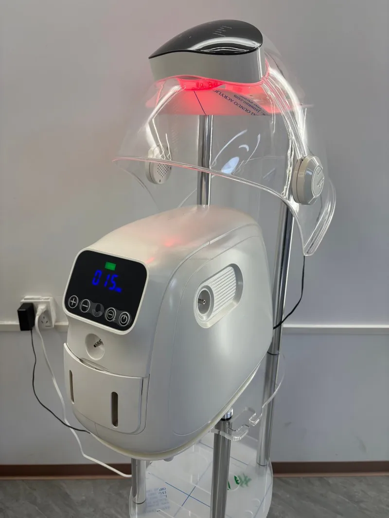 Máquina de Terapia de Oxígeno O2toderm, Equipo Facial de Oxígeno de Alto Flujo con Domo LED, Superventas