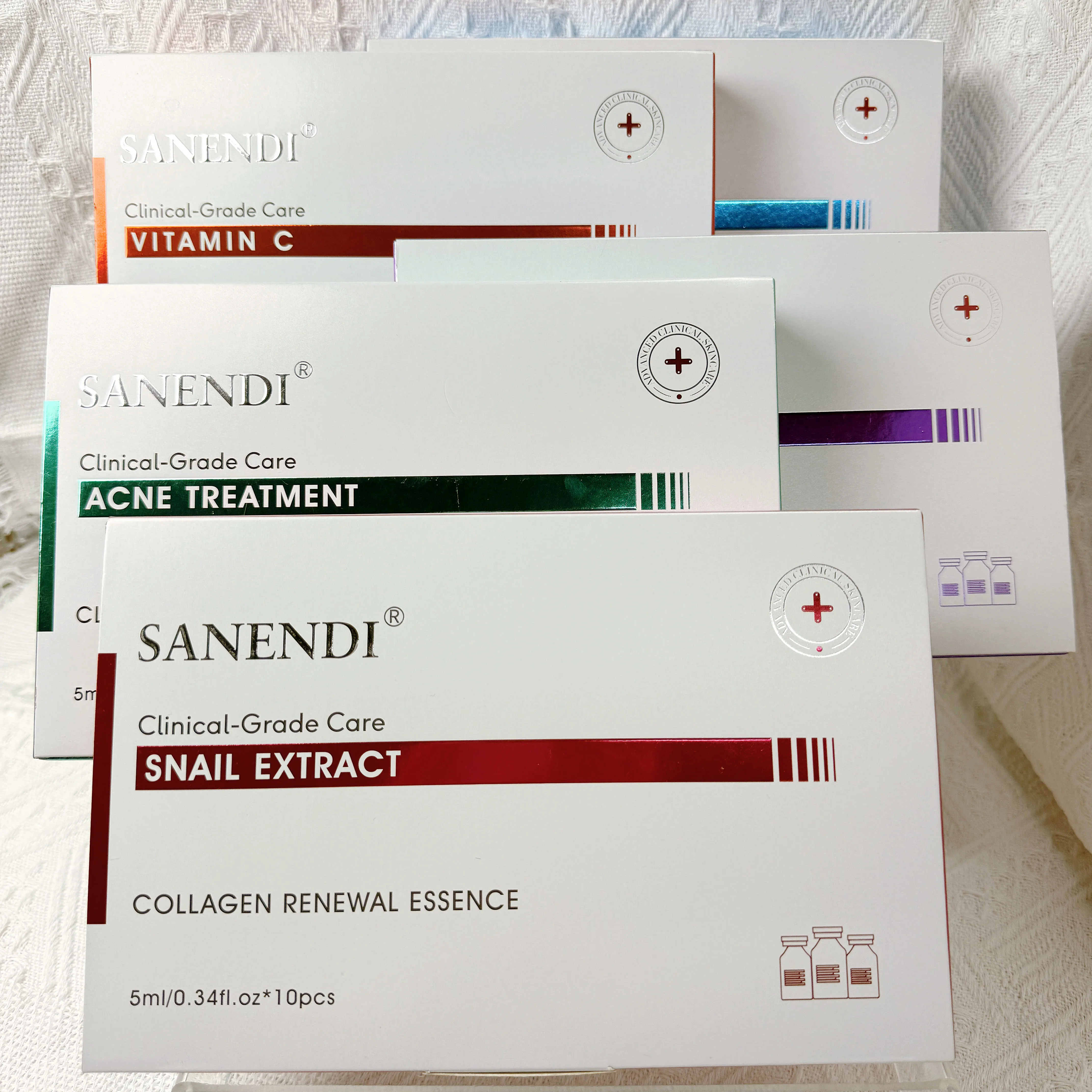 Producto coreano para el cuidado de la piel, serie Sanendi AQUA, esencia VC, juego de cuidado Facial hidratante y nutritivo calmante, 5ml x 10