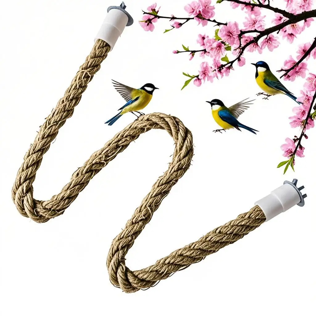 Soporte de percha para pájaros, suministros para pájaros, juguete elástico para pájaros, cuerda de escalada para loros, periquitos, piñones, Color primario