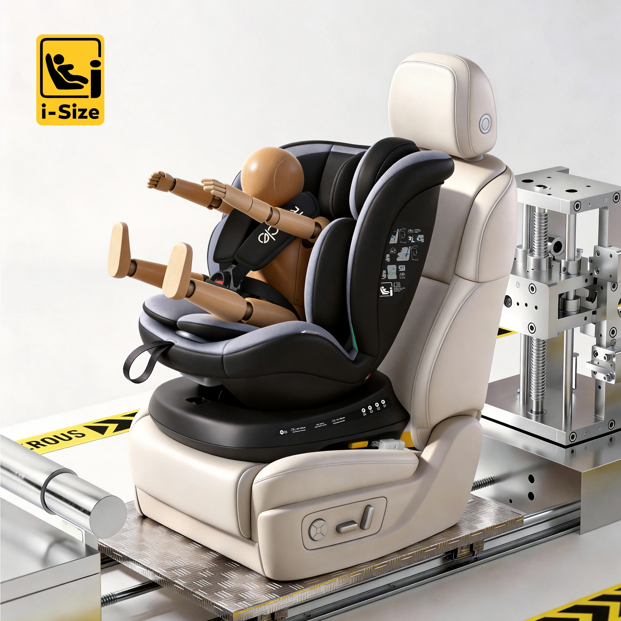 Silla de Auto para Bebé Reecle I-Size 360 Giratoria, 40-150 cm (0-12 Años), Compatible con ISOFIX